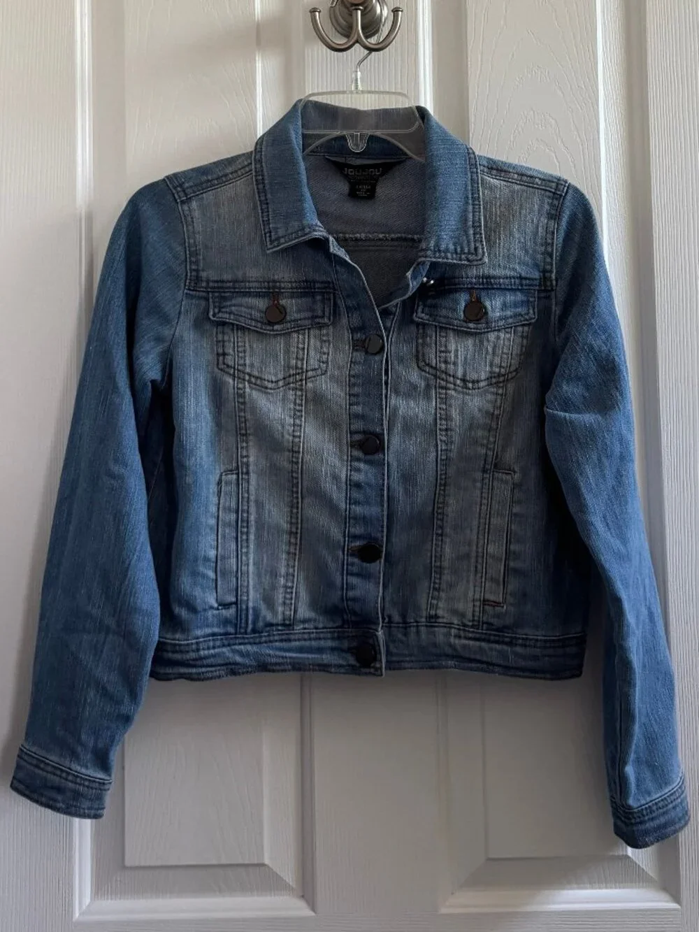 JouJou Girls Blue Denim Jacket Medium Wash Size Large